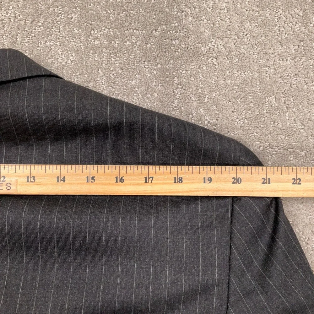 Brooks Brothers Blazer Mens 45R Gray Pinstripe 1818 Madison Estrato Italy VTG